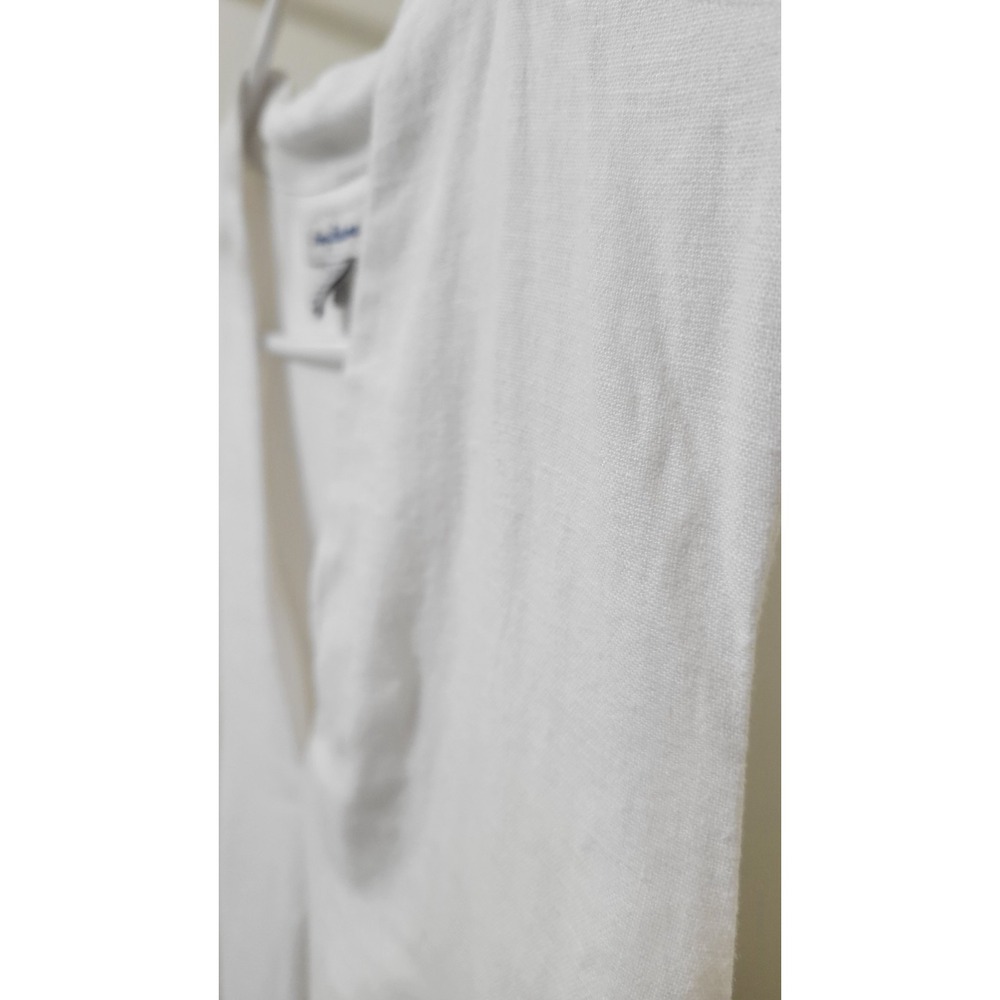 Tommy Bahama Two Palms White Linen Sleeveless Shift Dress V-Neck XL Pockets - Picture 4 of 11